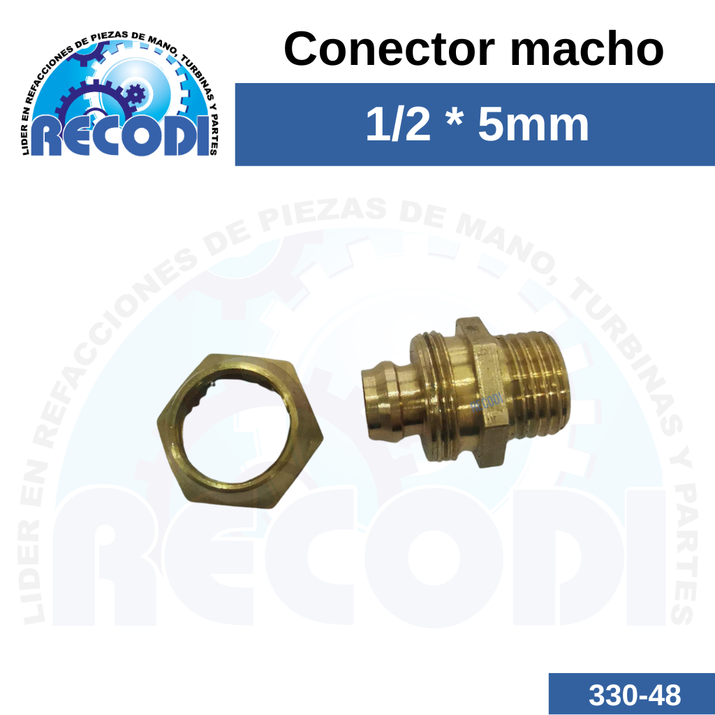 Conector recto 1/2*5mm