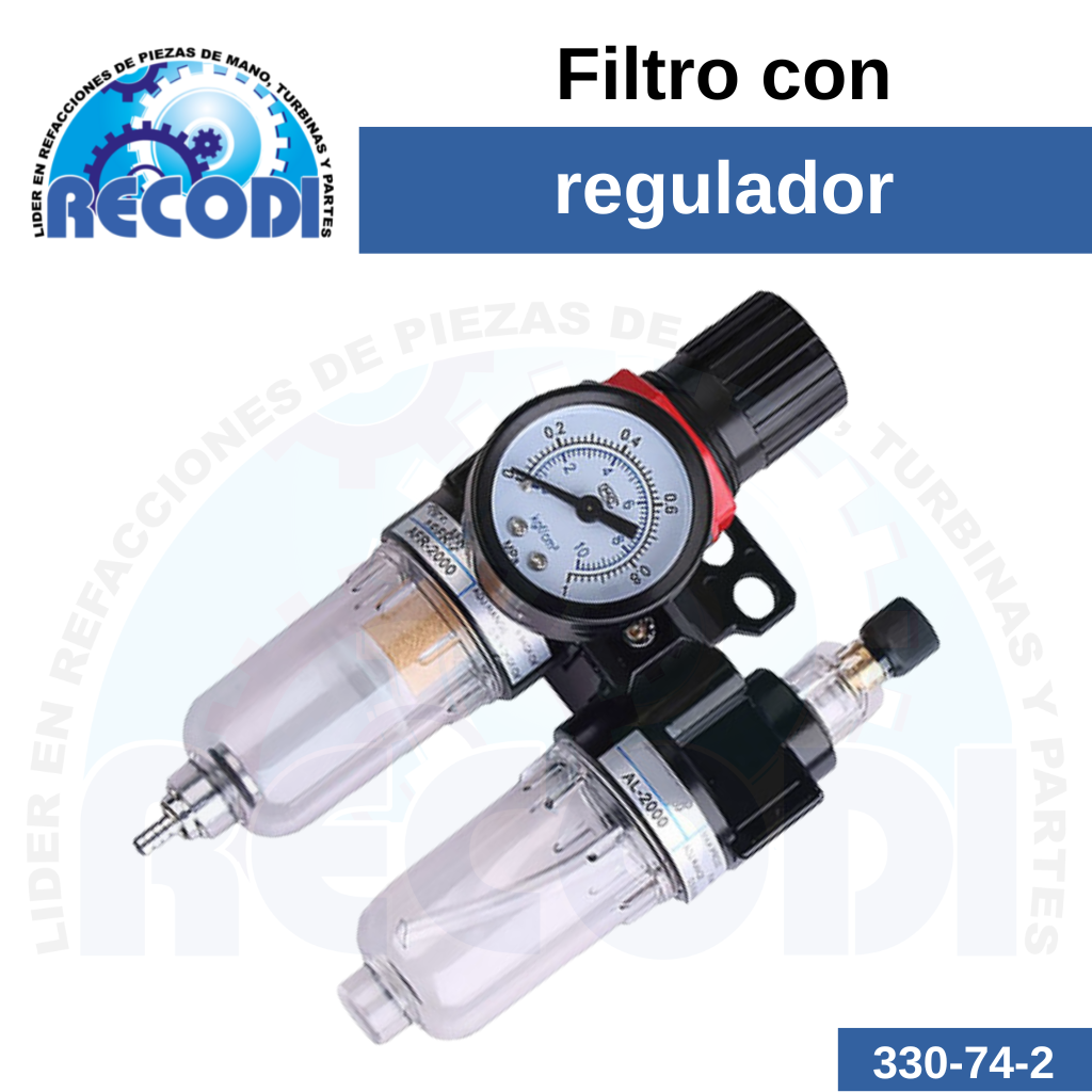 Filtro doble c/ regulador y manómetro