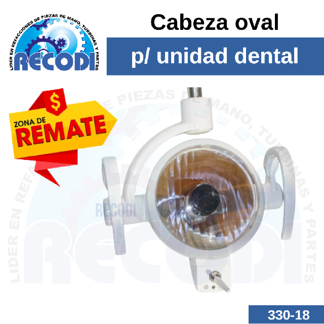 Cabeza oval p/ unidad dental