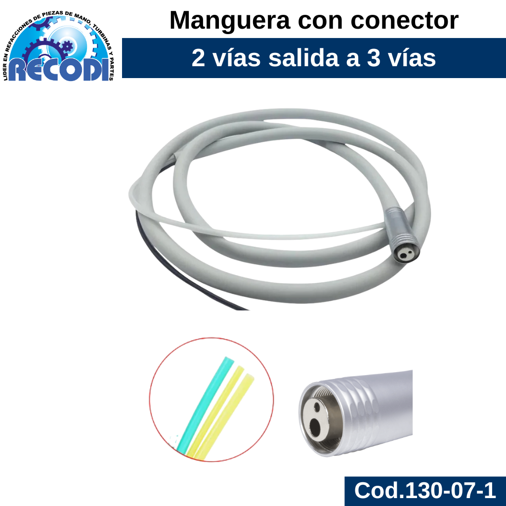 Manguera 3 vías con conector 2 vías