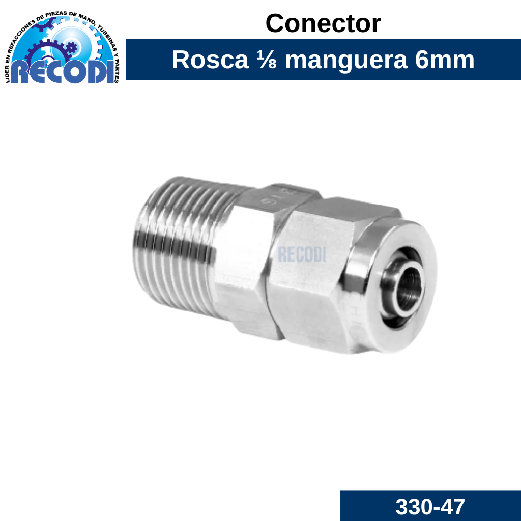 Conector Recto R-1/8 M-6mm