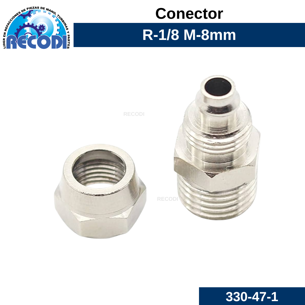 Conector recto R-1/8 M-8mm