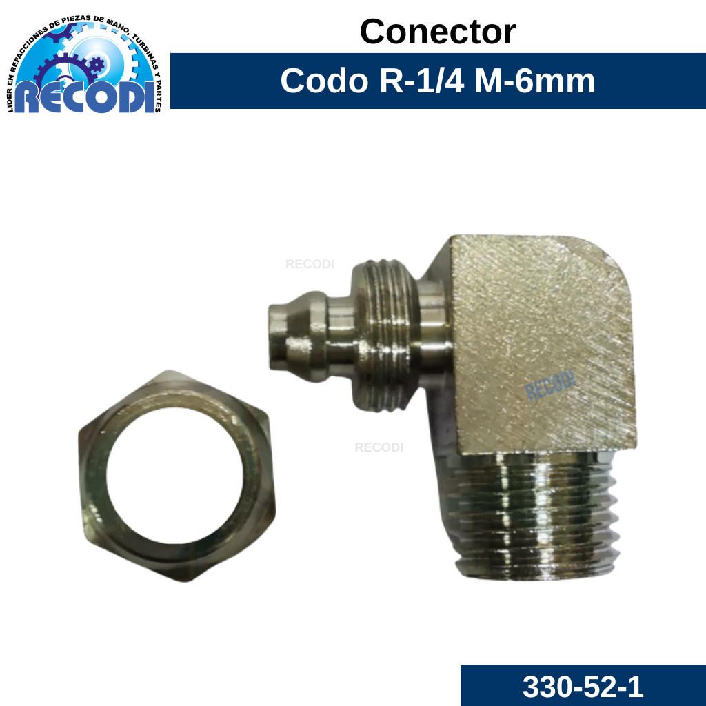 Codo cuadrado R-1/4 M-6mm