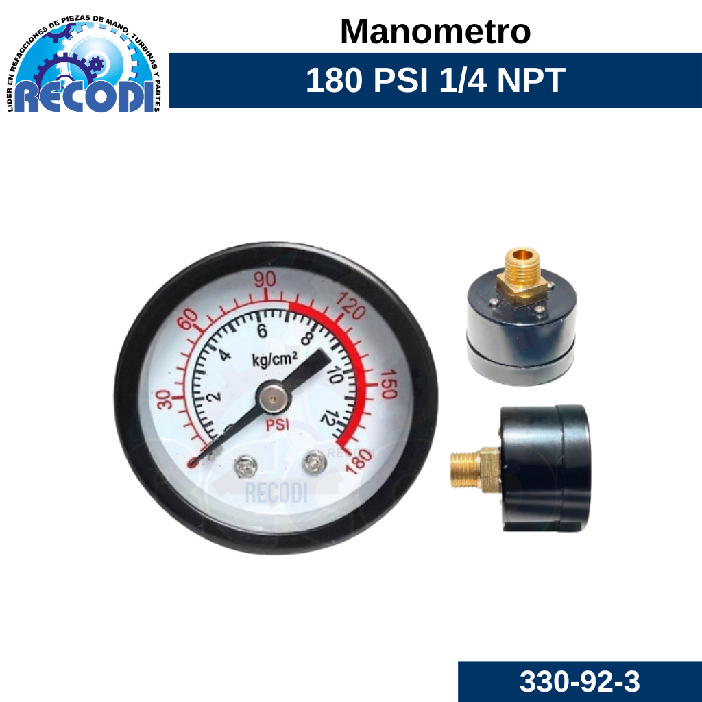 Manómetro axial 180 PSI