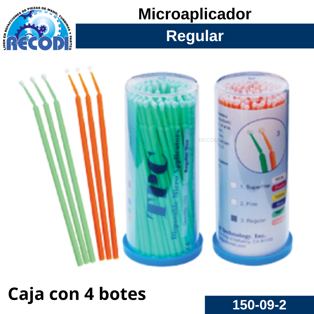 Microaplicador Regular caja con 4 tubos