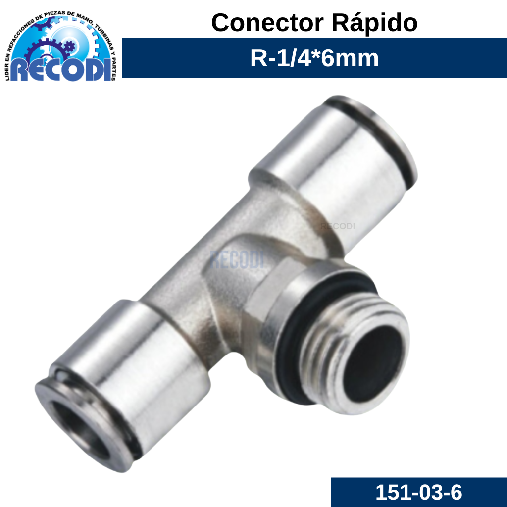 Tee rápida R-1/4 M-6mm