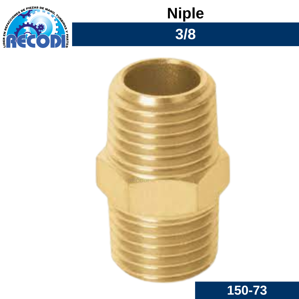 Niple macho 3/8