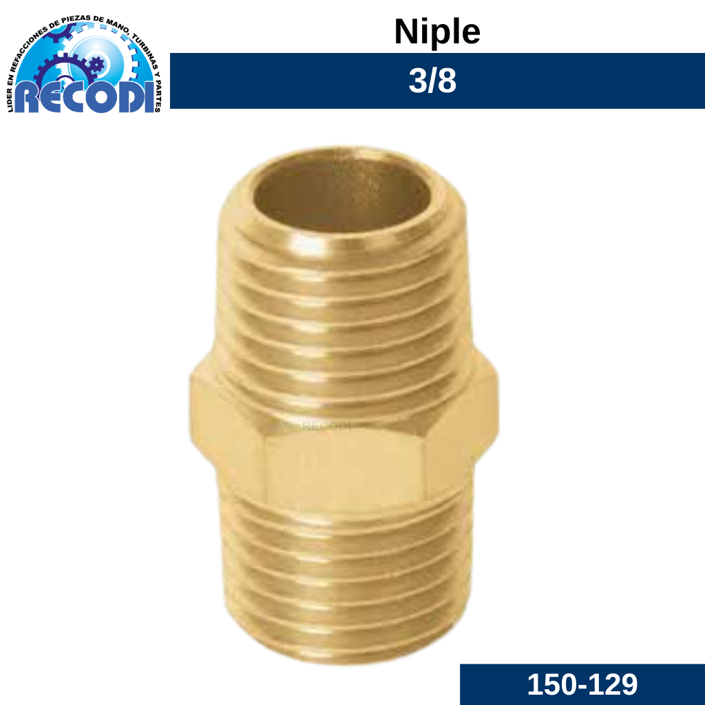 Niple macho 3/8