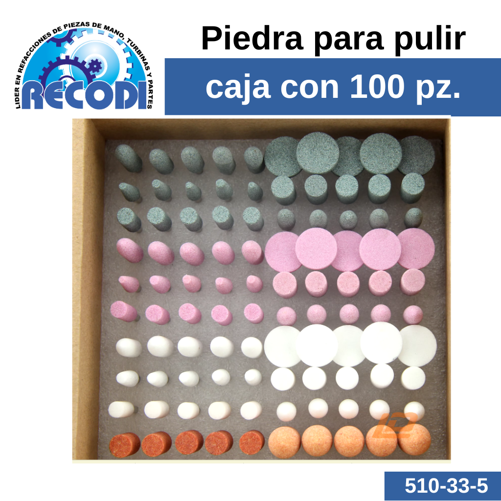 Caja piedras para pulir con 100pzs.