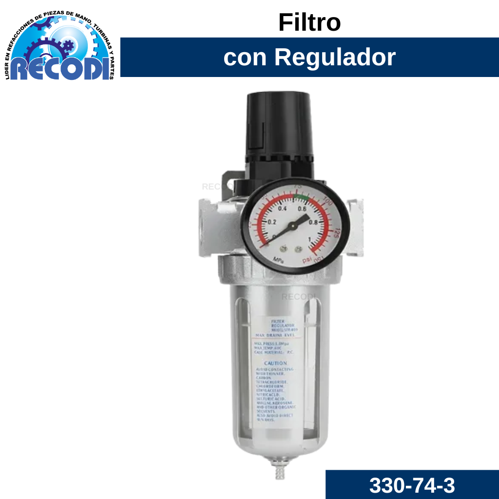 Filtro c/ regulador y manómetro
