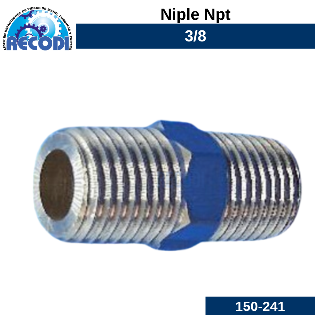 Niple macho NPT 3/8