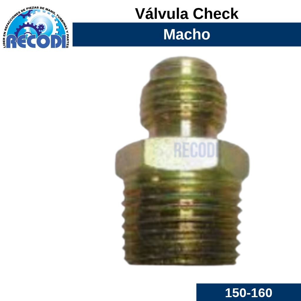 Válvula check macho
