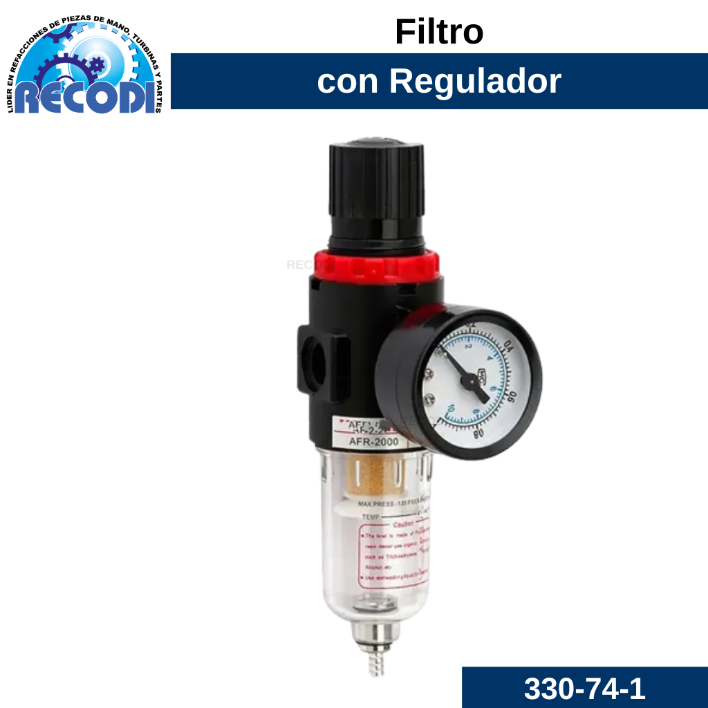 Filtro c/ regulador y manómetro