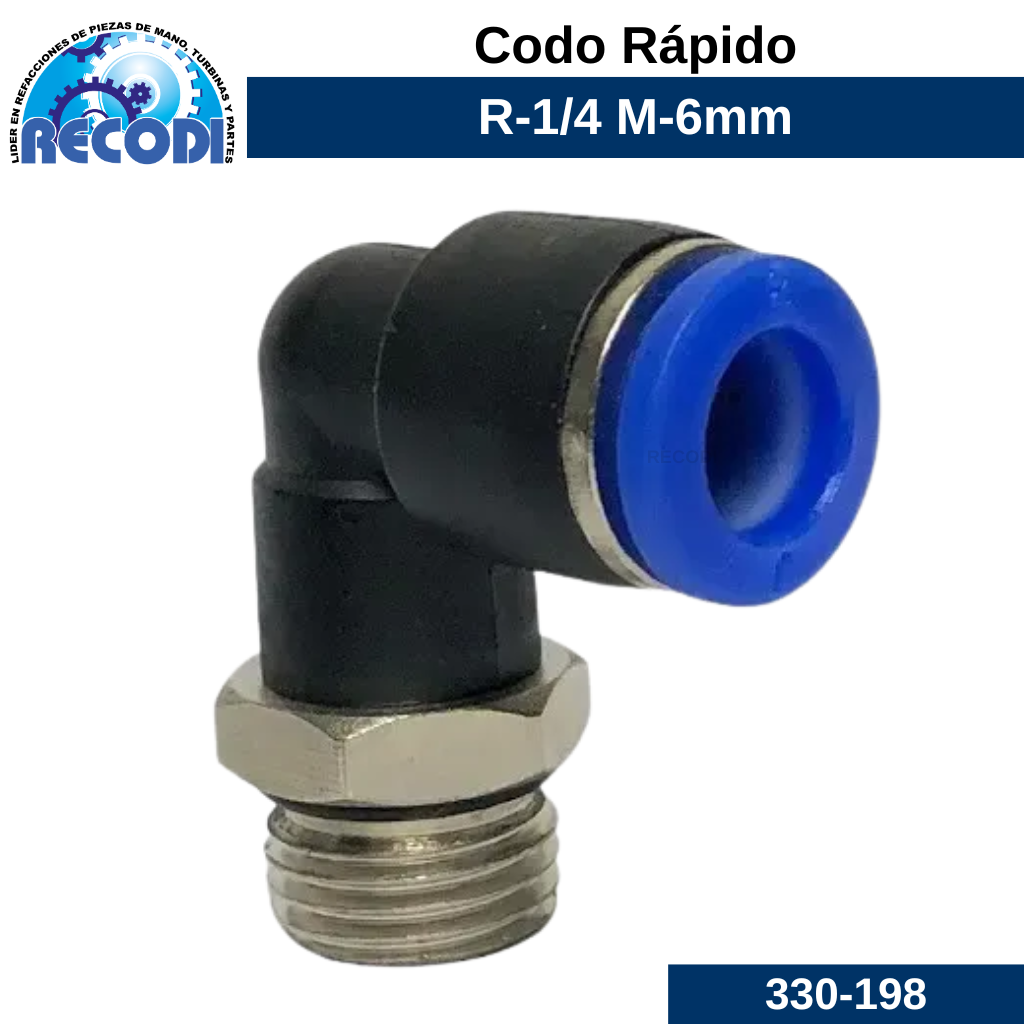 Codo rápido 6mm*1/4